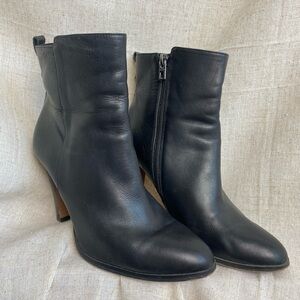 Coach Black Jemma High Heel Soft Leather Pointed Toe Booties Size 8.5B